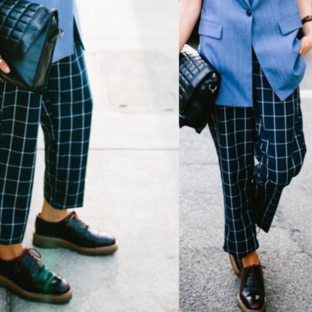 Banana Republic Window Pane Plaid Martin Fit Trousers